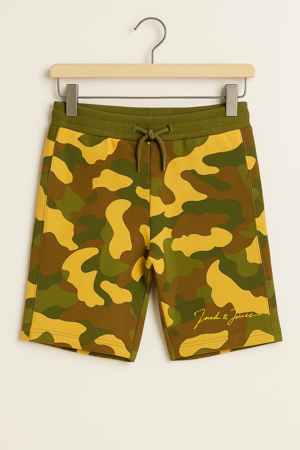 Jack & Jones Camo Print Logo Shorts