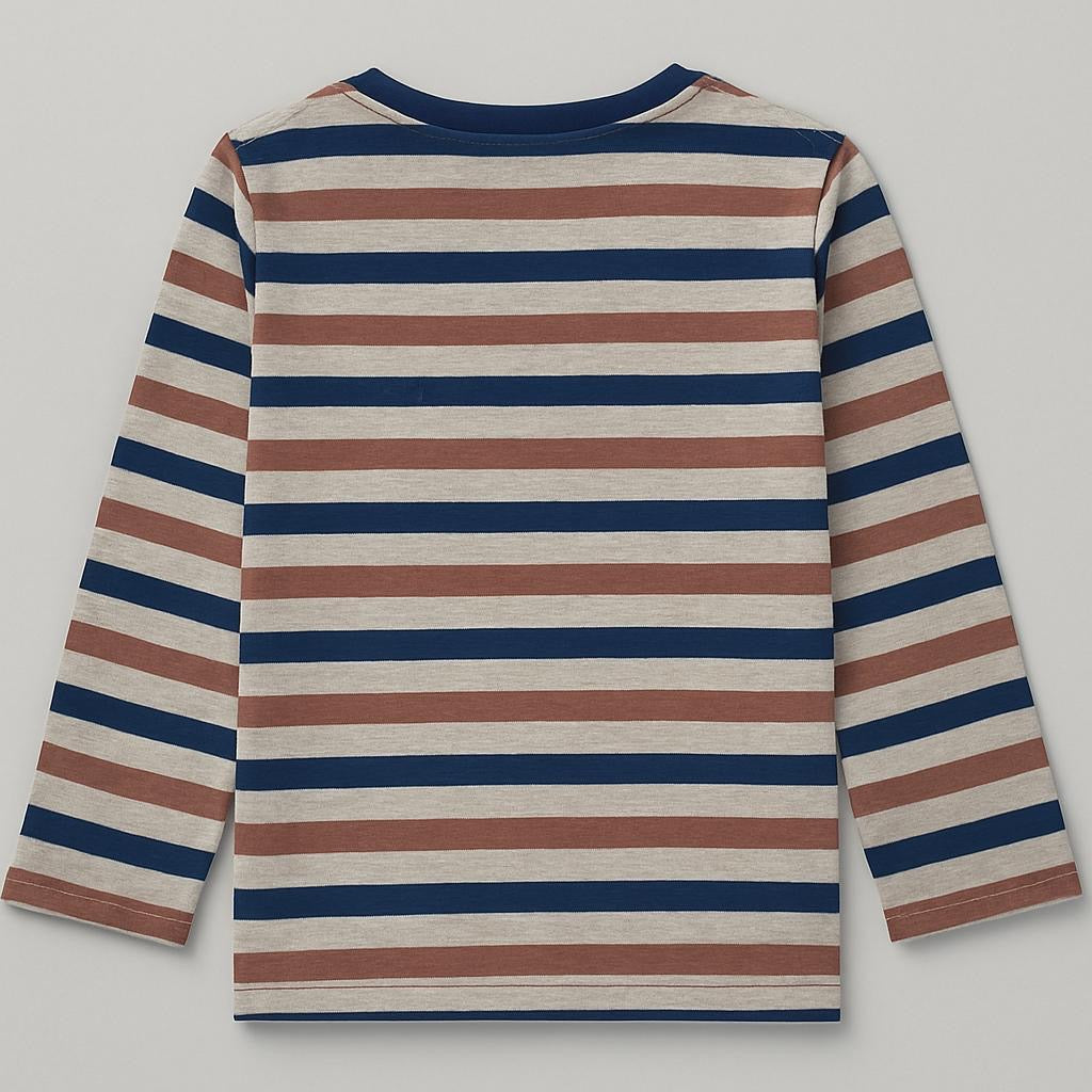 Gee Jay Boys Striped Long Sleeve Tee – Bear in Pocket