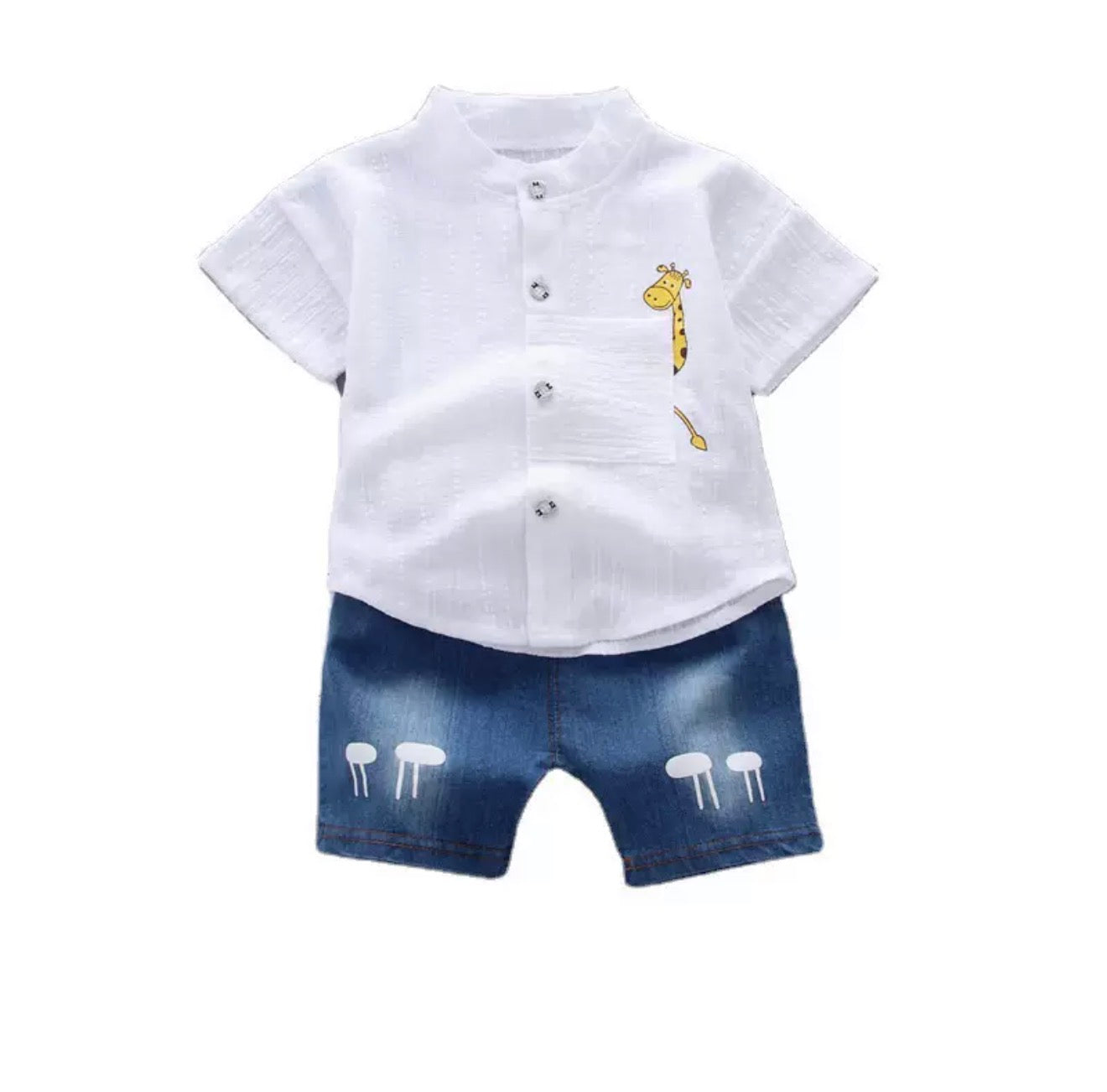 Foreign Trade BabyBoy Two piece Style Children's Clothing Summer New Style Small and Medium-Sized Boys' Cross-Border New Cartoon Shirts and Short Suits 2 Pieces