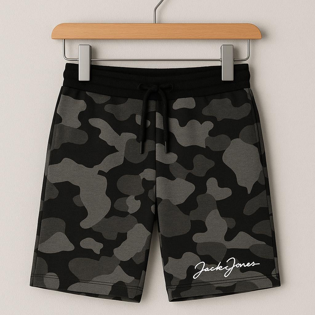 Jack & Jones Camo Print Logo Shorts