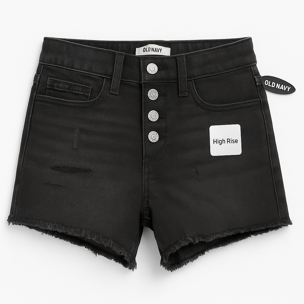Denim Frayed Hem Shorts