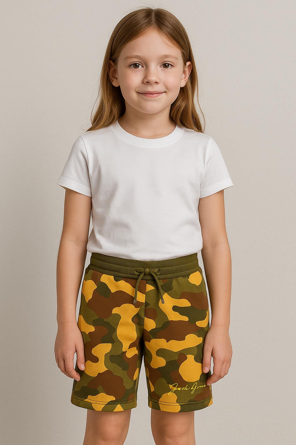 Jack & Jones Camo Print Logo Shorts