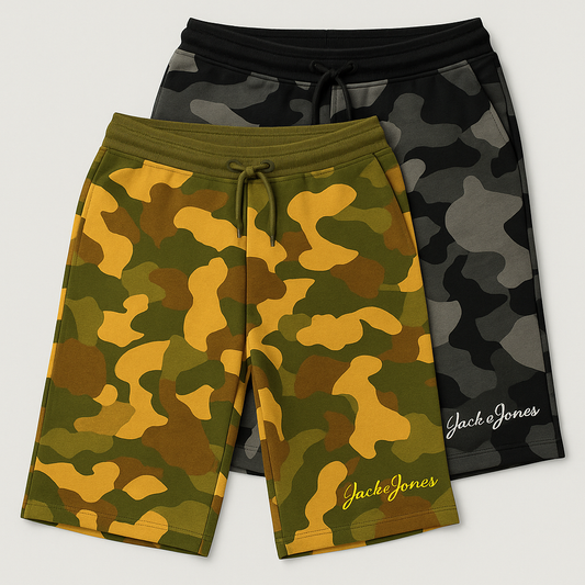 Jack & Jones Camo Print Logo Shorts
