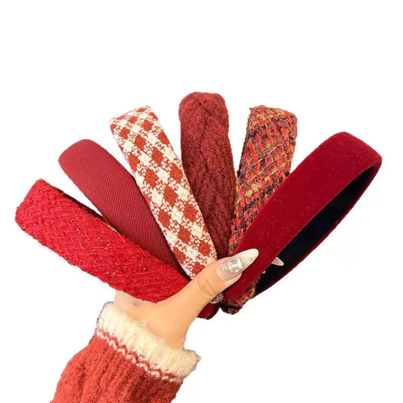 Children's New Year Red Headband 2026 New Style Non-Tightening Hairband for Little Girls Versatile Hairpin Hair Accessory Hair Tie Handmade