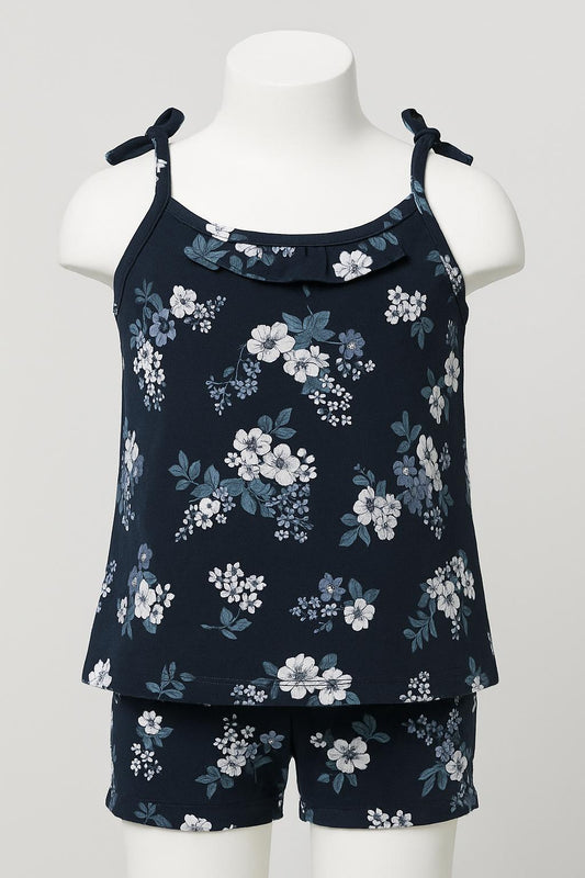 Floral Print Girls' Summer Short Set