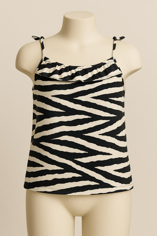 Girls’ Zebra Stripe Two-Piece Cami & Shorts Set