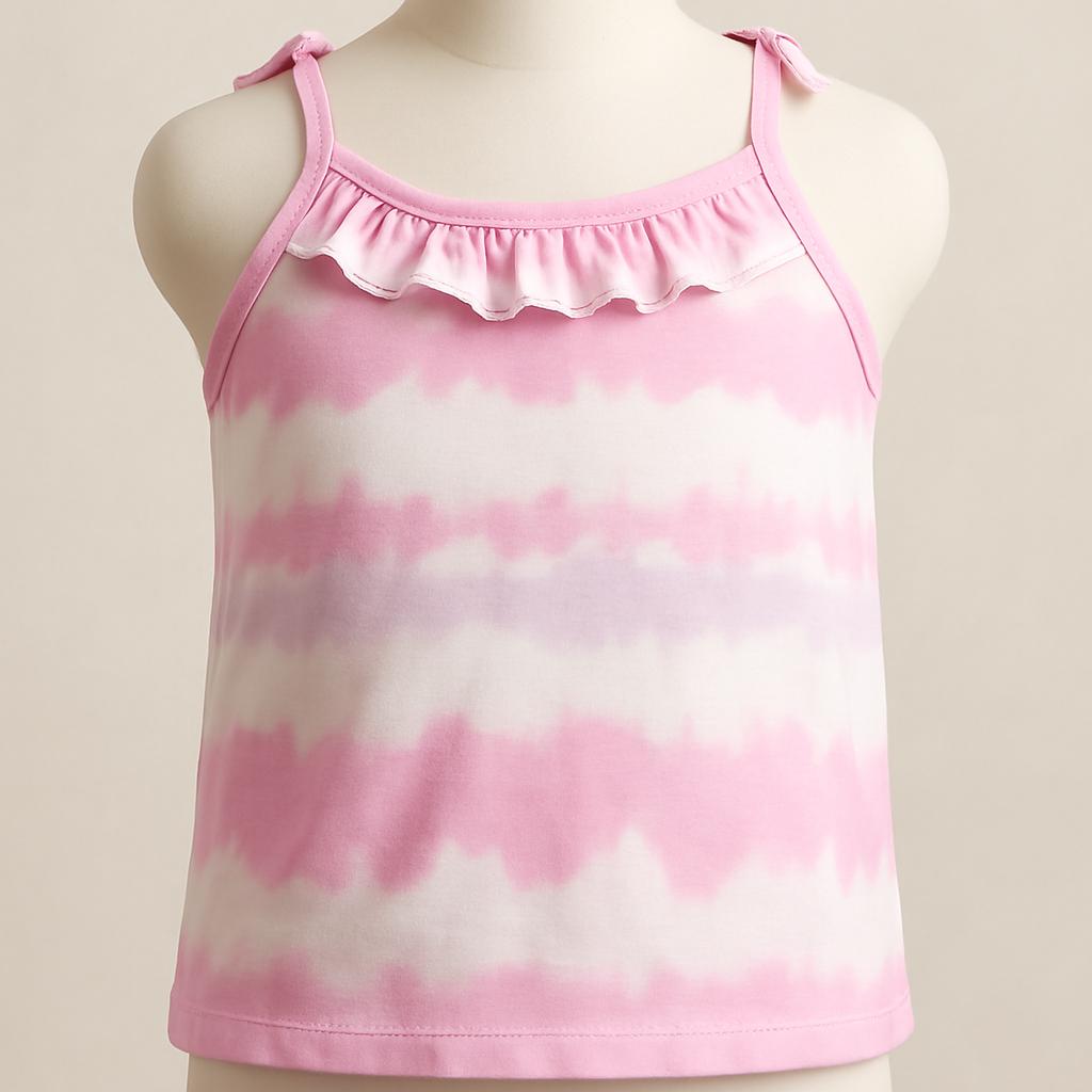 Girls' Two-Piece Summer Set – Pink Tie-Dye