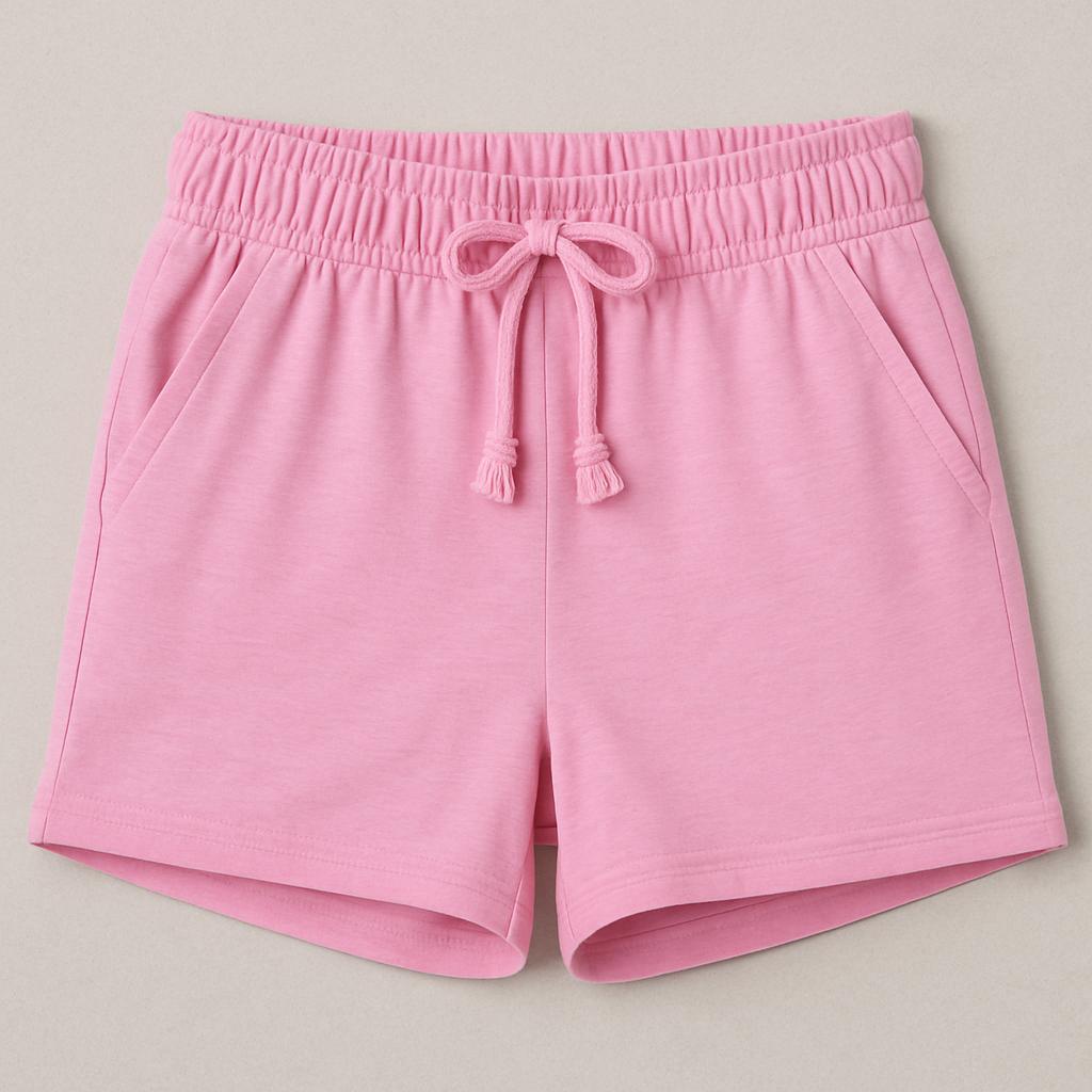 Girls' 2-Pack Summer Shorts Set – Solid Pink Tropical Floral Print