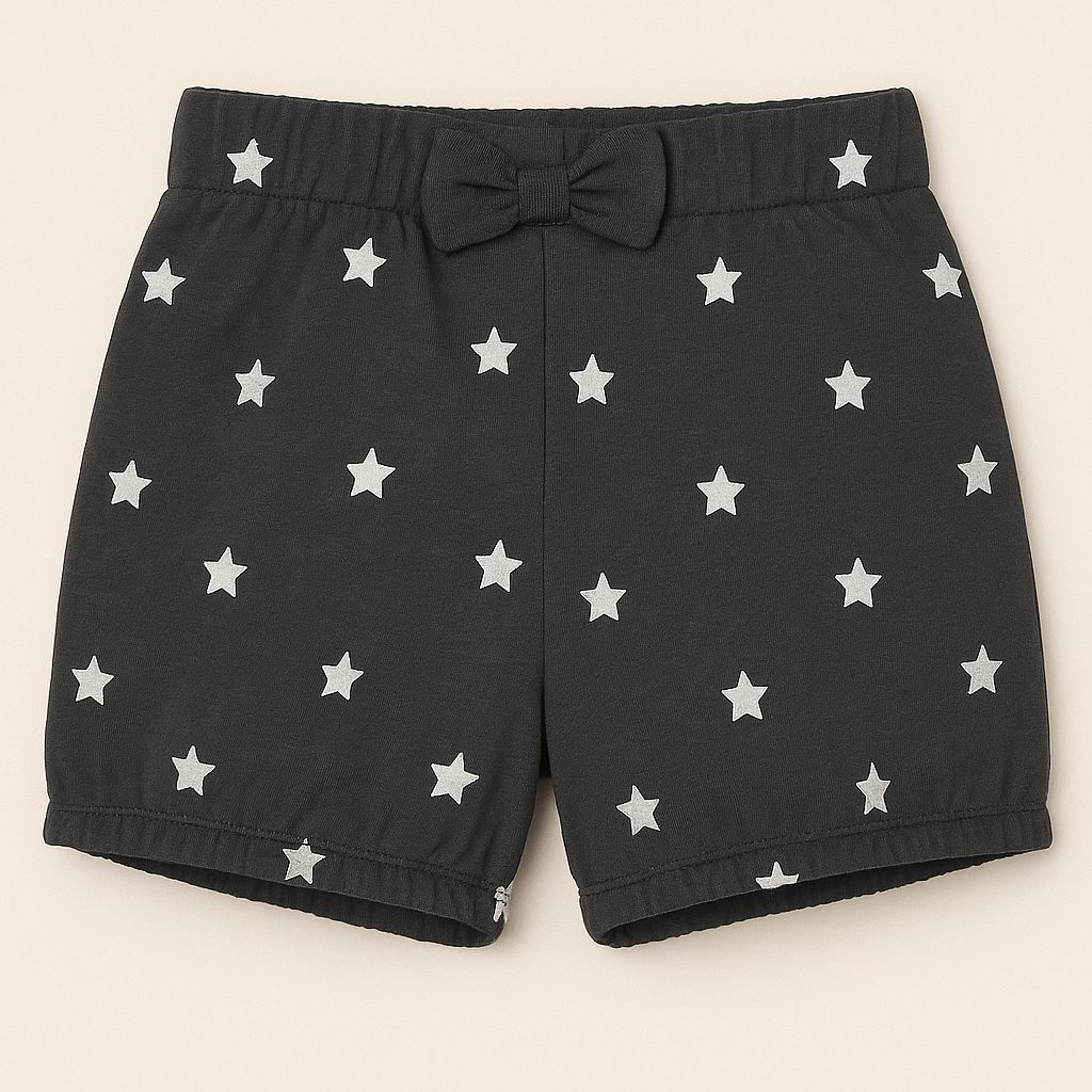 Girls' Two-Piece Starry Night Pajama Set – Washed Black