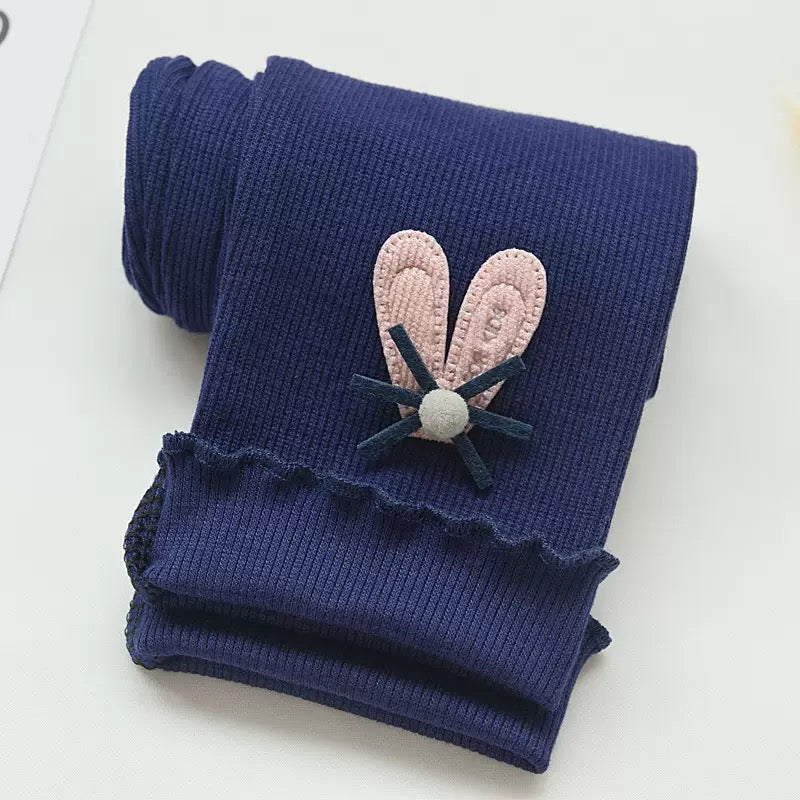 Baby Toddler Kids Girls Footless Tights Cute 3D Bunny Ear Cotton Leggings Knit Ruffle Stocking Pants Fall Clothes spring summer Bottoms for Girl