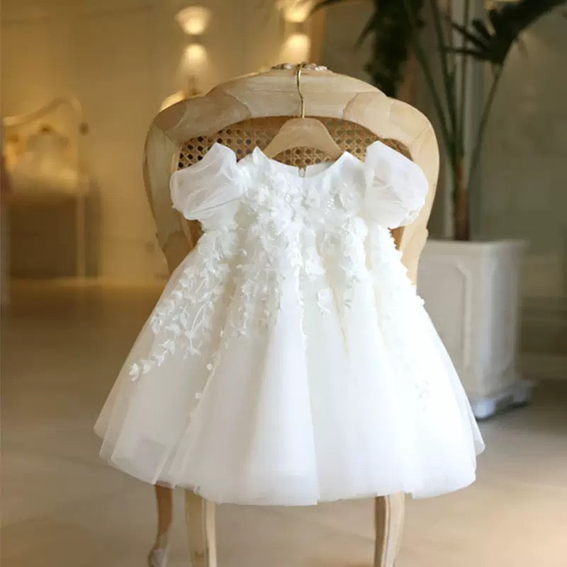 Girl Baby Girl One-Year-Old Dress Princess Style High Waist Ball Dress Baby's Birthday Wedding Dress Flower Children's Party Dress