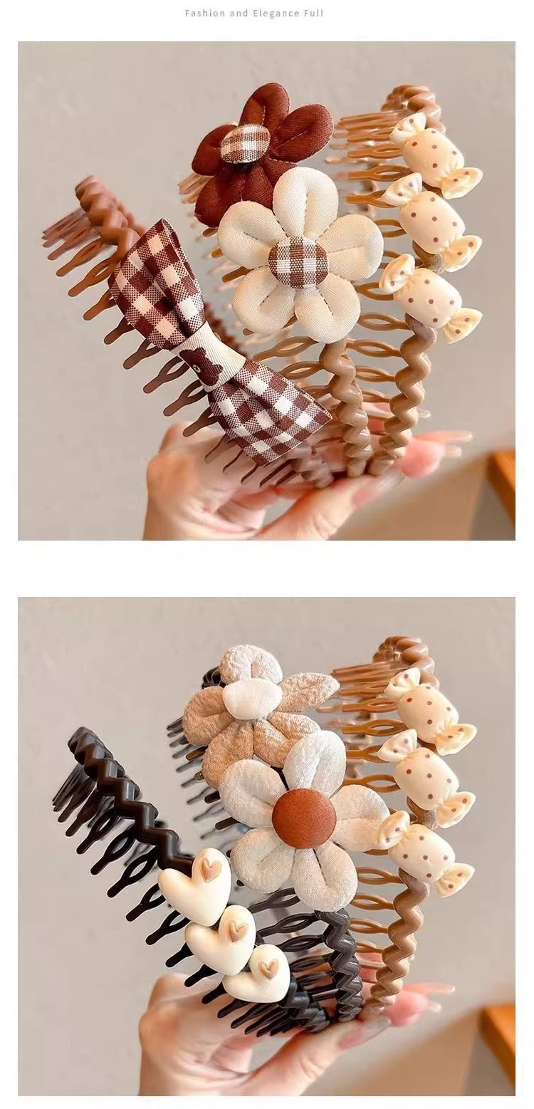 Children's Coffee-Colored Toothed Anti-Slip Hairband New Autumn and Winter Broken Hair Hairpin Headband Baby Girl Headband