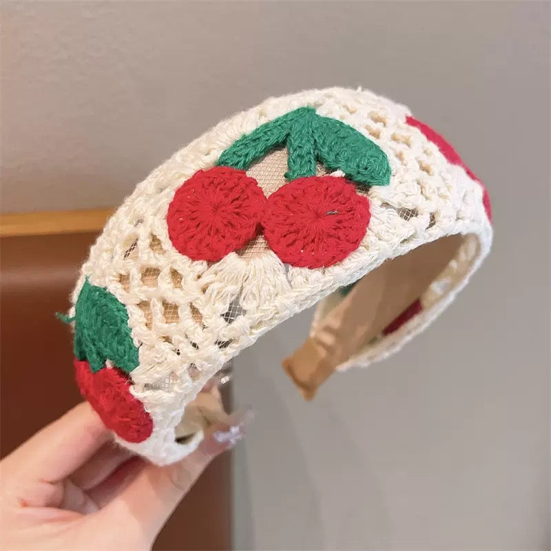 Children's Knitted Embroidered Wool Flower Headband Girl's Finishing Broken Hair Artifact Girl's Wide-brimmed Headband Bangs Hair Clips Ladies Band