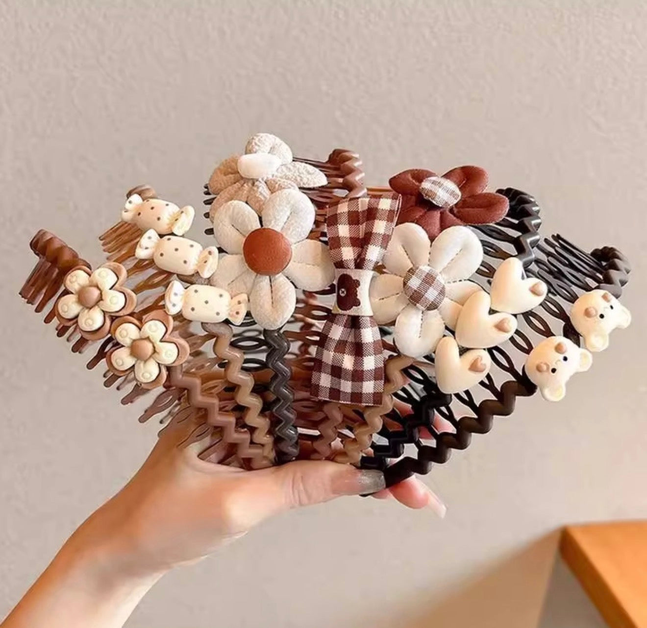 Children's Coffee-Colored Toothed Anti-Slip Hairband New Autumn and Winter Broken Hair Hairpin Headband Baby Girl Headband