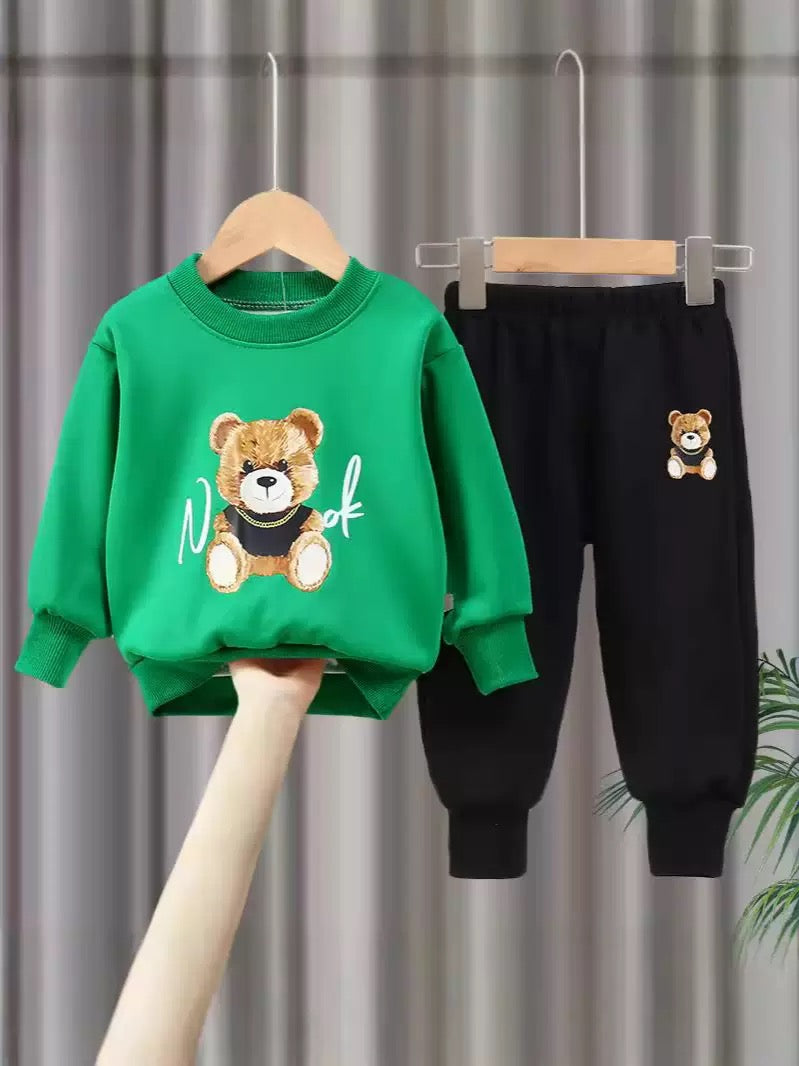 Spring New Style Two-Piece Sweatshirt Set for Boys and Girls, Long-Sleeve and Long Pants, Summer Version Trendy Unisex Children's Outfit