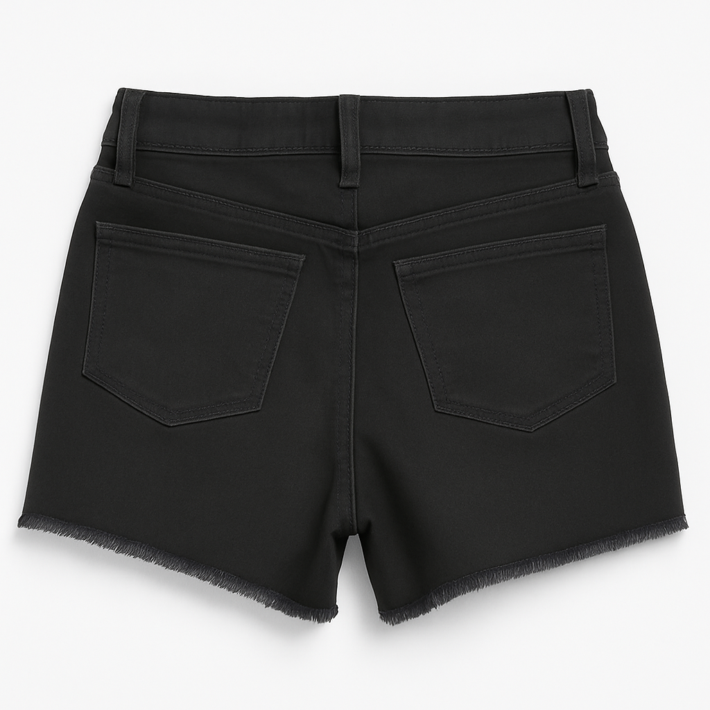 Denim Frayed Hem Shorts