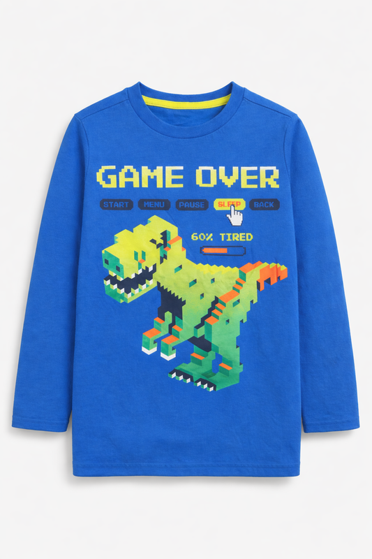 Boys Game Over Long Sleeve Pyjama Top | loungewear