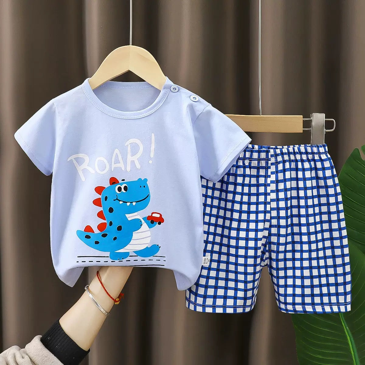 Colorful Summer Children's Short-Sleeve Shorts Set, Pure Cotton T-Shirt, Thin Style for Boys and Girls, New Children's Clothing 2026 kids set