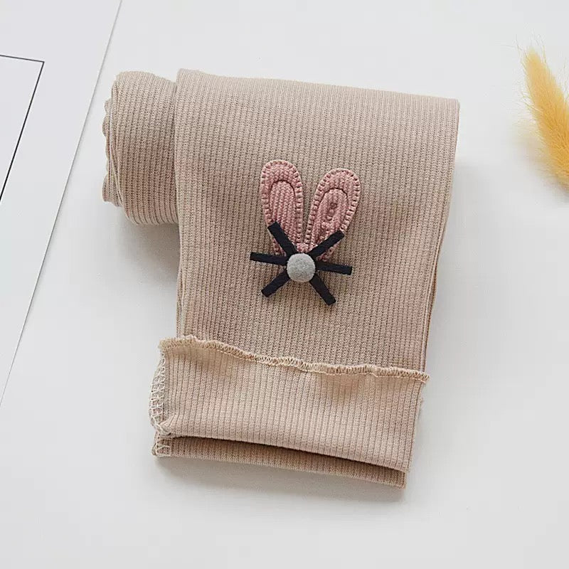 Baby Toddler Kids Girls Footless Tights Cute 3D Bunny Ear Cotton Leggings Knit Ruffle Stocking Pants Fall Clothes spring summer Bottoms for Girl