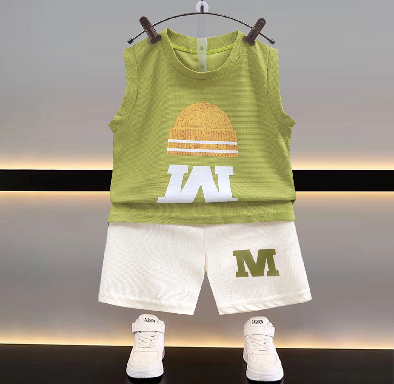 Summer new children's vest set boys sleeveless top shorts summer two-piece children's clothing thin wholesale casual sportswear