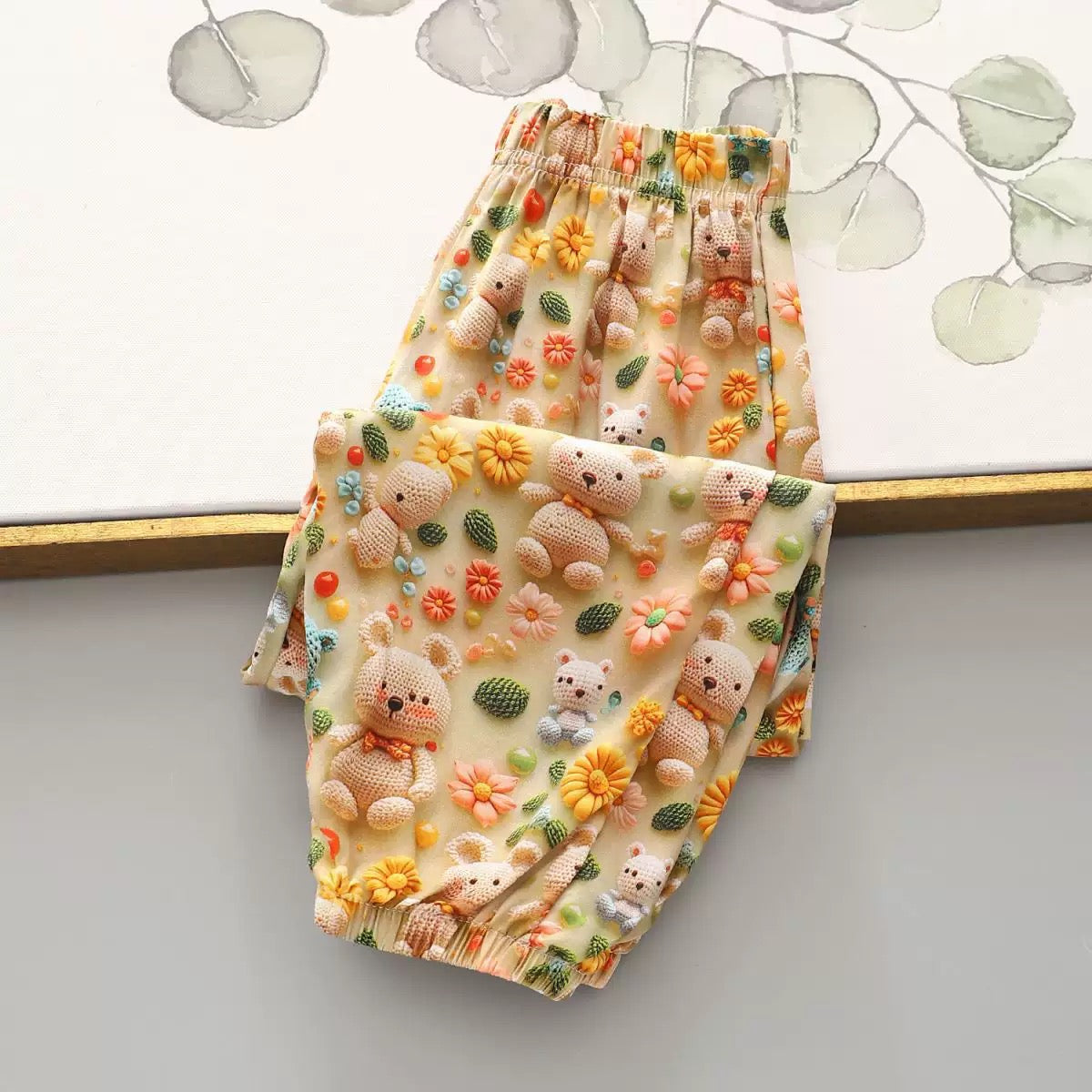 Girls summer children's pants children's clothing small and medium-sized girls 3D printing casual pants anti-mosquito fashion Joggers