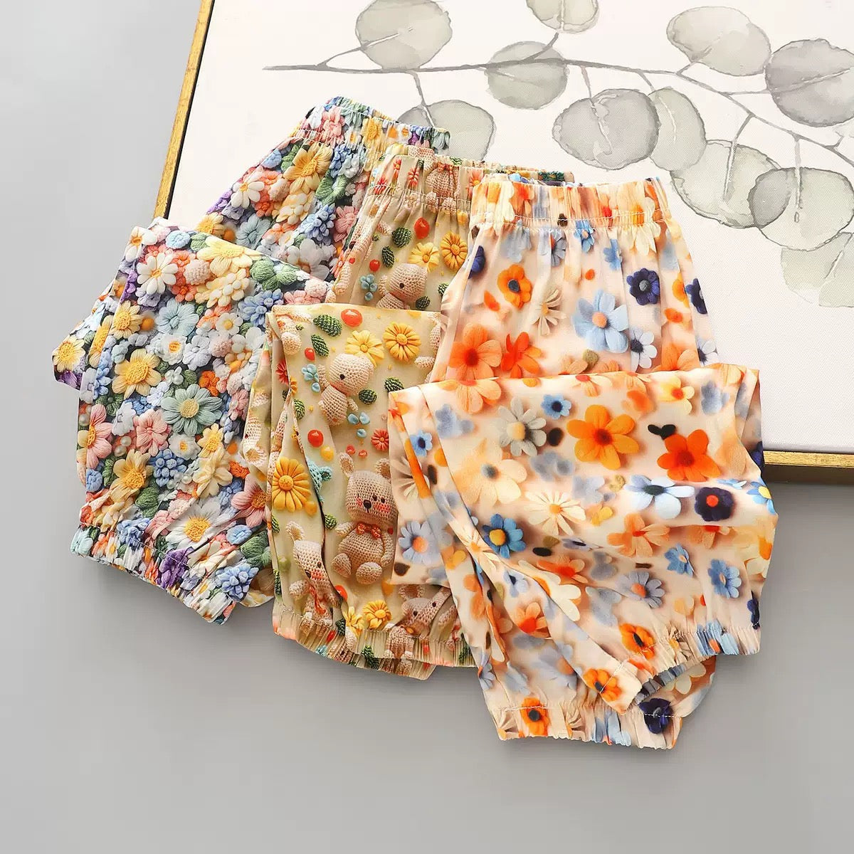 Girls summer children's pants children's clothing small and medium-sized girls 3D printing casual pants anti-mosquito fashion Joggers