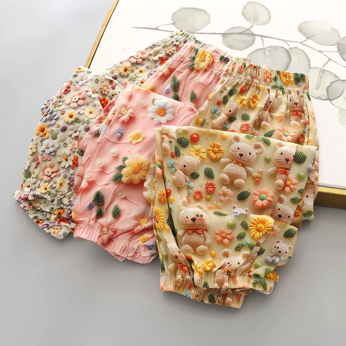 Girls summer children's pants children's clothing small and medium-sized girls 3D printing casual pants anti-mosquito fashion Joggers