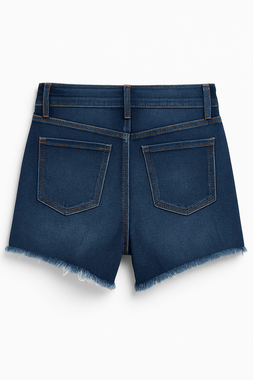 Denim Frayed Hem Shorts