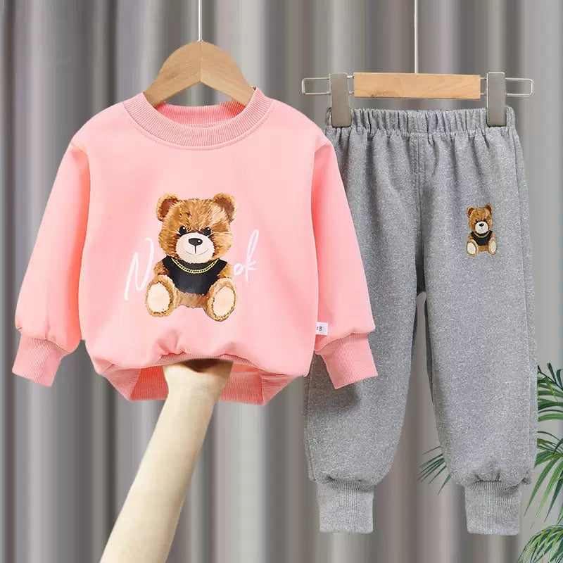 Spring New Style Two-Piece Sweatshirt Set for Boys and Girls, Long-Sleeve and Long Pants, Summer Version Trendy Unisex Children's Outfit