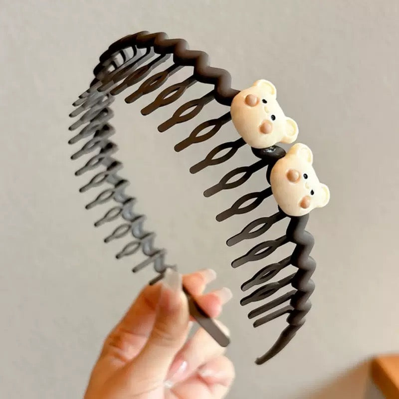 Children's Coffee-Colored Toothed Anti-Slip Hairband New Autumn and Winter Broken Hair Hairpin Headband Baby Girl Headband