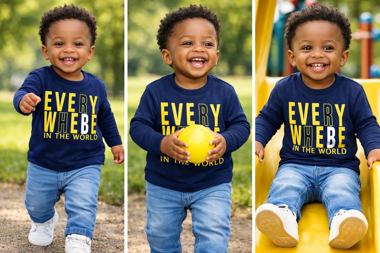 Everywhere in the World Kids Long Sleeve T-Shirt summer spring