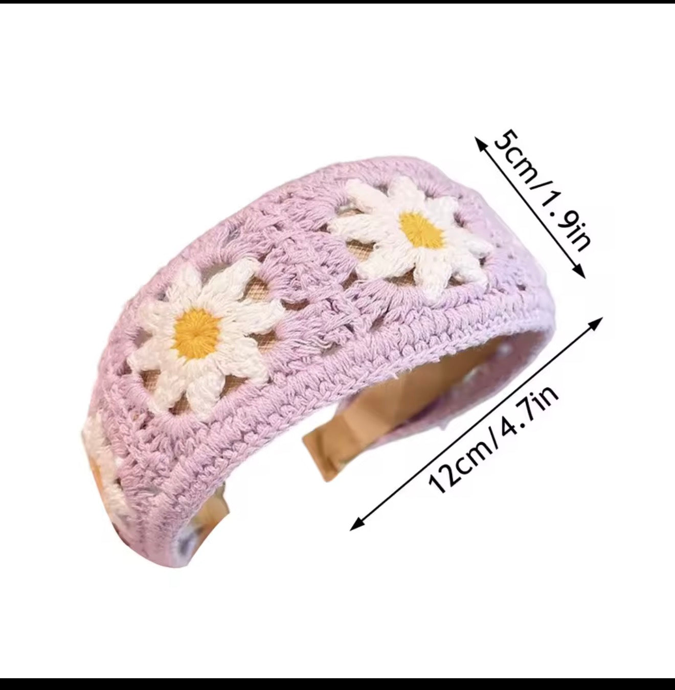Children's Knitted Embroidered Wool Flower Headband Girl's Finishing Broken Hair Artifact Girl's Wide-brimmed Headband Bangs Hair Clips Ladies Band