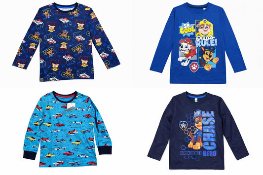 Nickelodeon PAW Patrol Boys Long Sleeve Shirt – Chase, Marshall & Rubble Designs