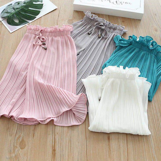Girls' Wide Leg Pants 2026 New Children's Wear Girls' Children's Nine-point Anti-mosquito Pants Girls' Pants Summer Casual Pants for Large Children Culottes Spring
