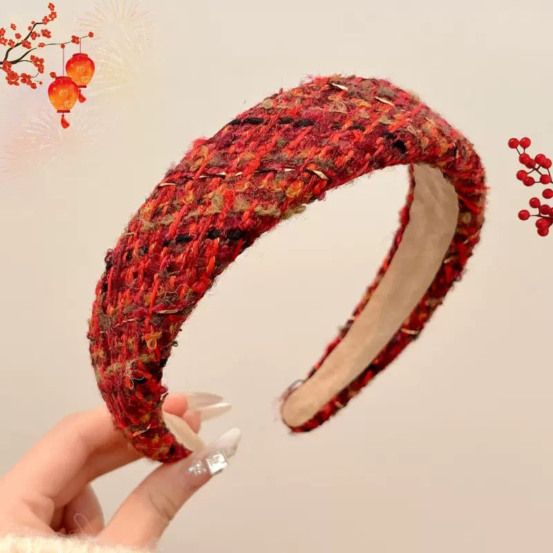 Children's New Year Red Headband 2026 New Style Non-Tightening Hairband for Little Girls Versatile Hairpin Hair Accessory Hair Tie Handmade
