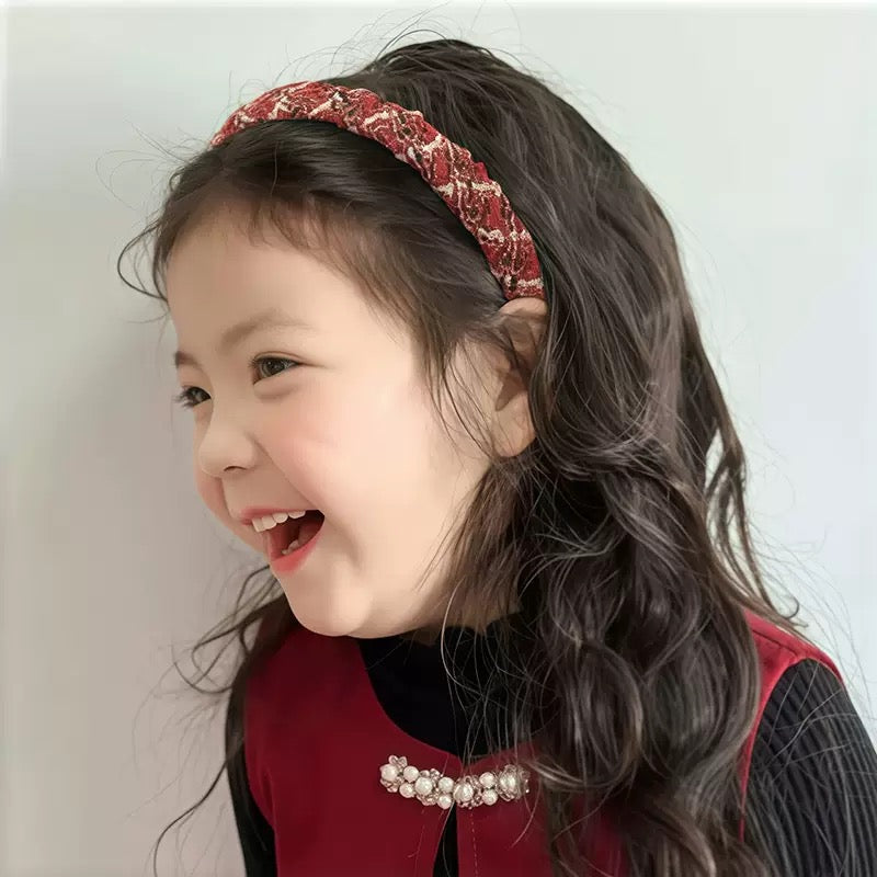 Children's New Year Red Headband 2026 New Style Non-Tightening Hairband for Little Girls Versatile Hairpin Hair Accessory Hair Tie Handmade