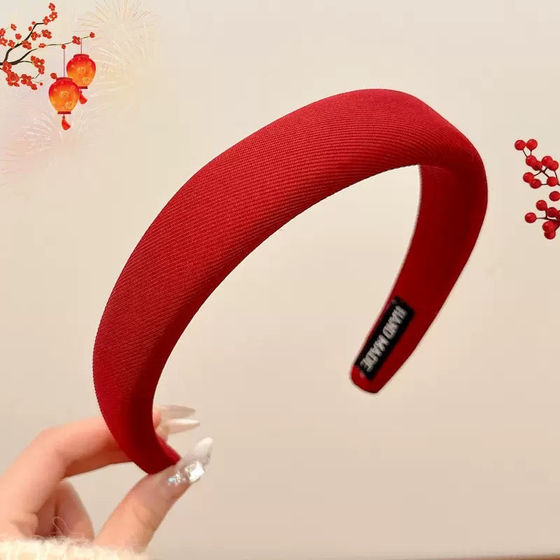 Children's New Year Red Headband 2026 New Style Non-Tightening Hairband for Little Girls Versatile Hairpin Hair Accessory Hair Tie Handmade