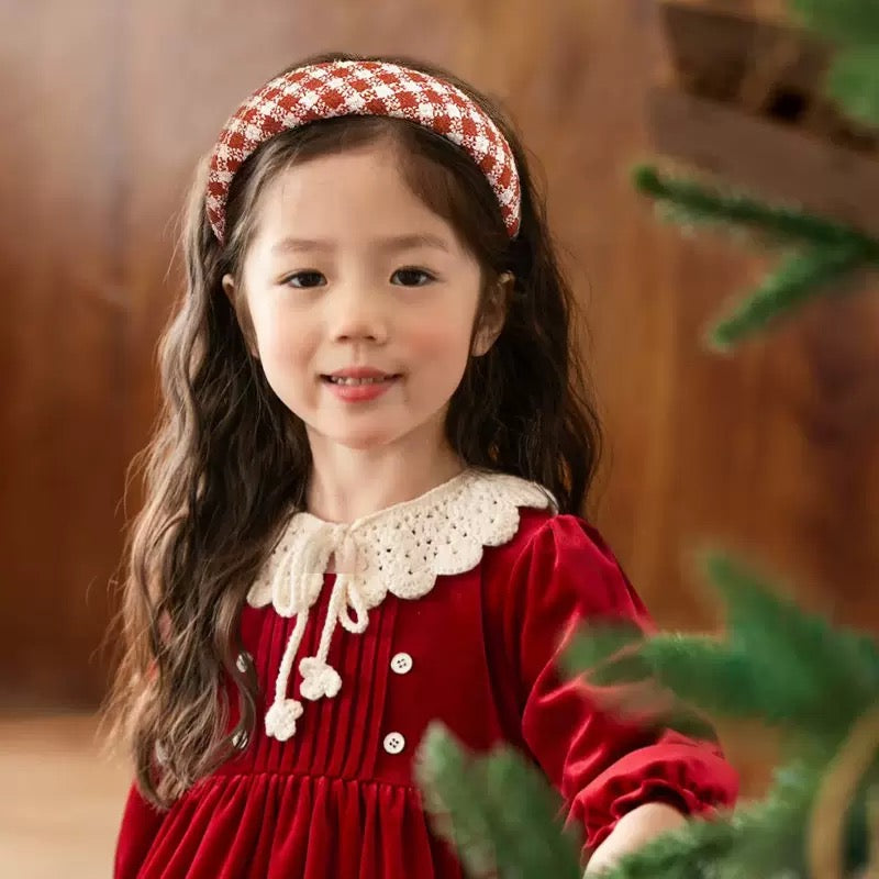 Children's New Year Red Headband 2026 New Style Non-Tightening Hairband for Little Girls Versatile Hairpin Hair Accessory Hair Tie Handmade