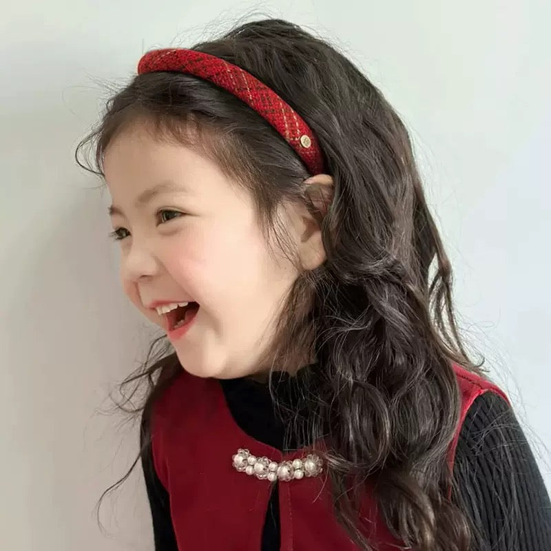 Children's New Year Red Headband 2026 New Style Non-Tightening Hairband for Little Girls Versatile Hairpin Hair Accessory Hair Tie Handmade
