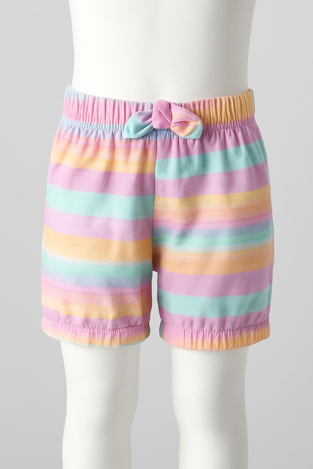 Girls’ Rainbow Stripe Summer Two-Piece Set
