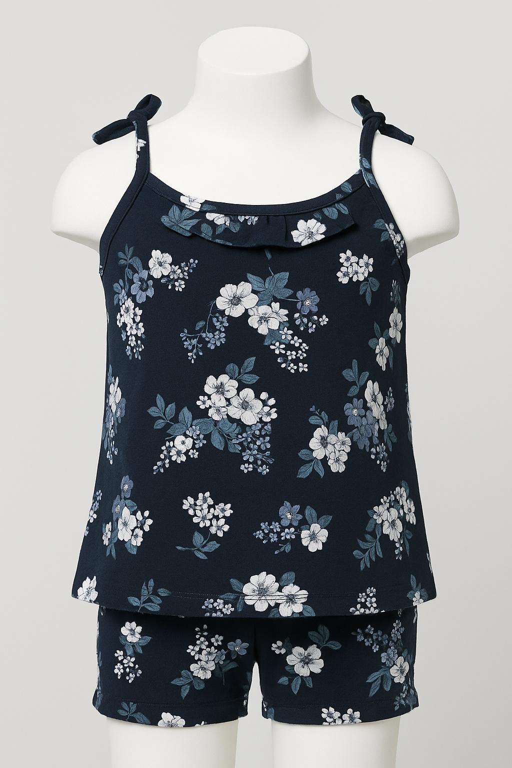 Floral Print Girls' Summer Short Set